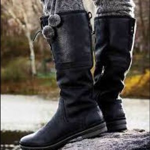 UGG ELSA Black TALL WATERPROOF LEATHER RAIN SNOW